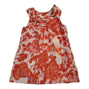 Cabi Sleeveless Floral Blouse XS Orange White